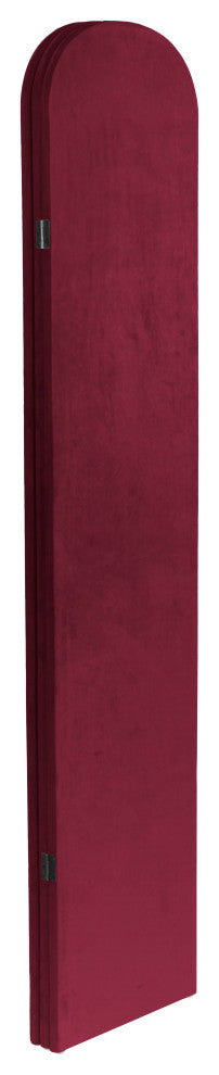 6 ft. Classic Arch Velvet Room Divider Burgundy 3 Panel