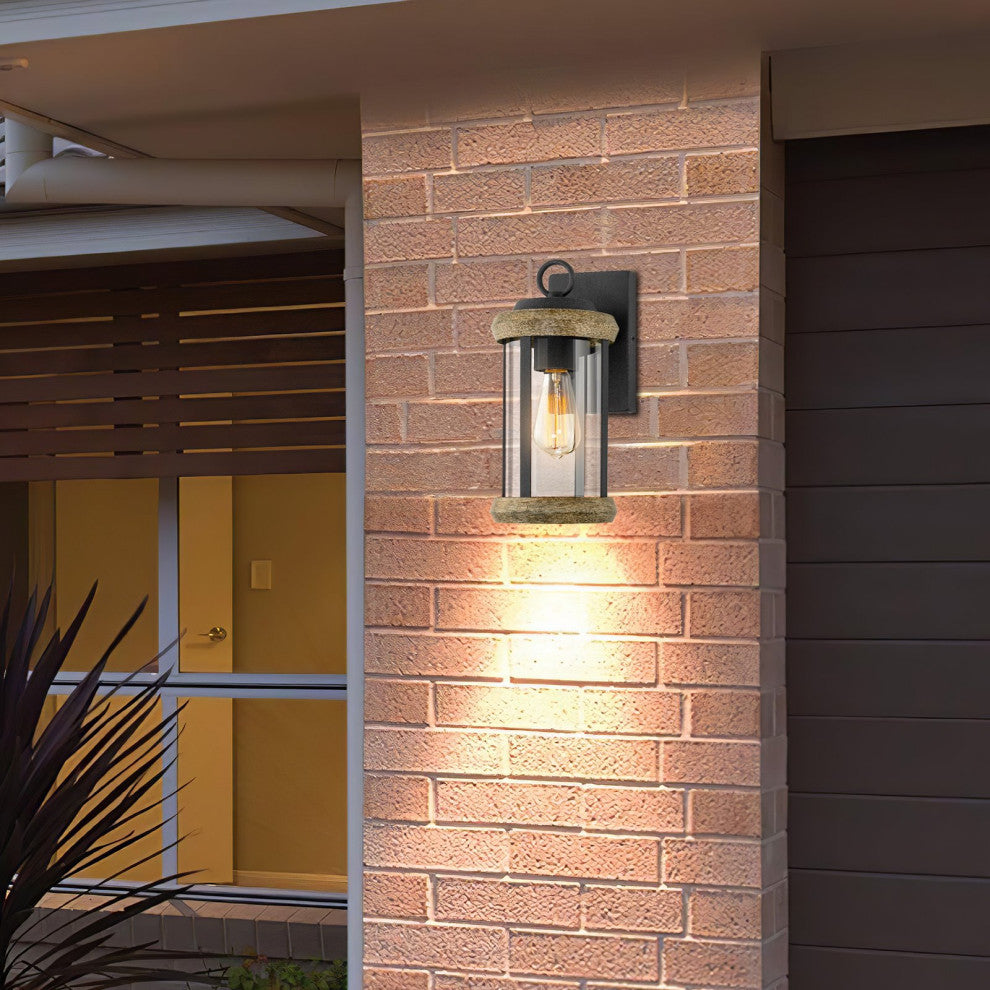Kira Home Dorsey 12" Rustic Outdoor Weather Resistant Wall Sconce, Cylinder