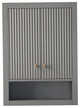 Vanity Art 24" Wall Mounted Bathroom Storage Cabinet, Linear Cashmere Gray, Golden Brushed Handle