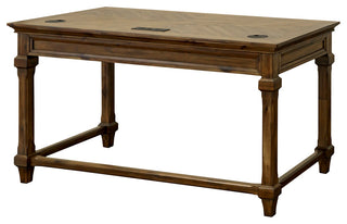 Traditional Wood Writing Desk Office Desk Storage Table Brown