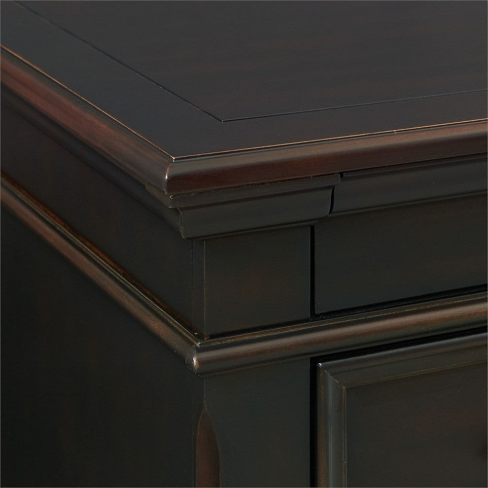 Maklaine Transitional Styled Wood 6-Drawer Chest in Black Finish