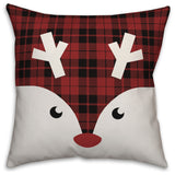 Plaid Reindeer 20"x20" Throw Pillow Cover