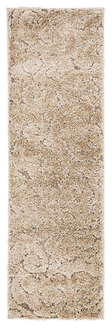 Unique Loom Light Brown Floral Shag2'x6'7 Runner Rug