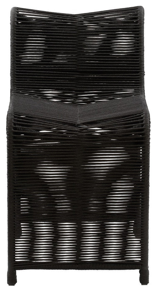 24" Lorenzo Rope Counter Stool, Set of 2, Black