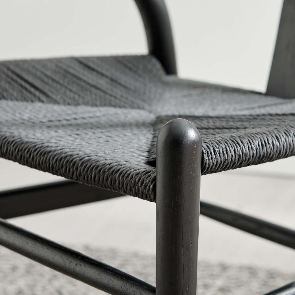 Side Dining Chair, Set of 2, Black, Wood, Modern, Cafe Bistro Hospitality