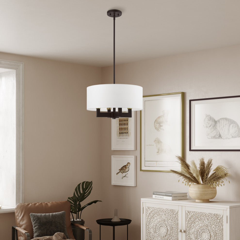Cresthaven 4 Light Bronze Pendant Chandelier