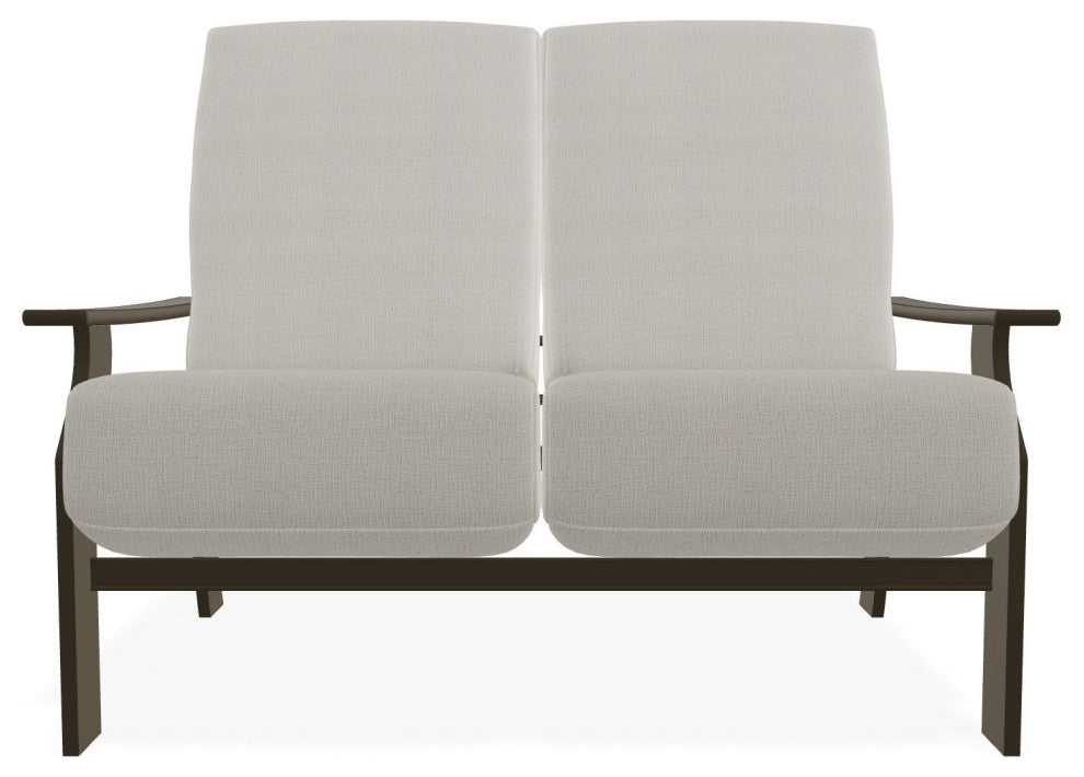 St. Catherine Deep Seat Outdoor Loveseat, Grasscloth Buff/Beachwood