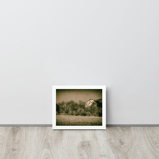 Abandoned Barn In The Trees Vintage Framed Photo Paper Wall Art Prints, White, 8" X 10"