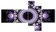 Light Purple Pattern with Circles, Abstract Canvas Art Print, 60"x32", 5 panels