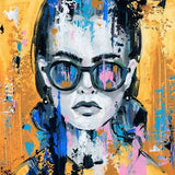 "Serious Chic" Painting Print on Wrapped Canvas, 24"x24"