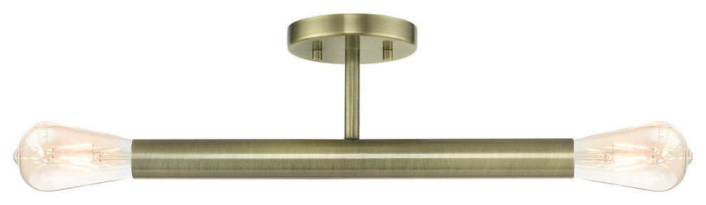 Copenhagen 2-Light Antique Brass Semi-Flush