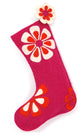 Flower Power Christmas Stocking, Pink and Orange