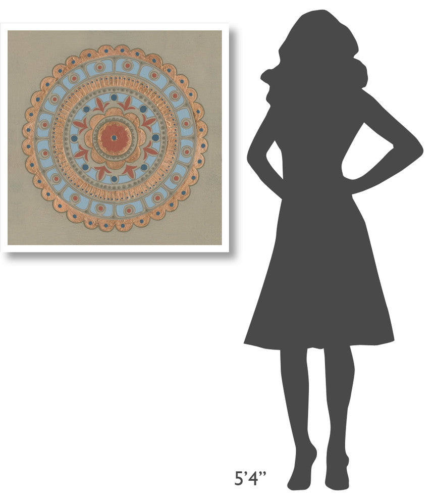 "Copper Mandala II" Digital Paper Print by Kathrine Lovell, 32"x32"