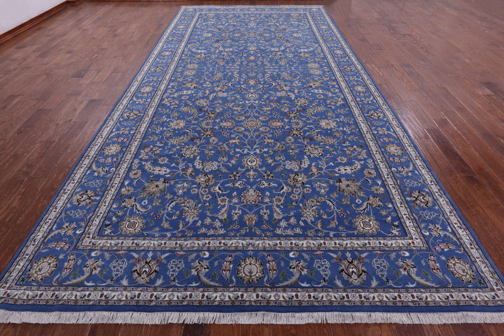 Hand-Knotted Wool & Silk Persian Nain Rug 7' 10" X 16' 2" - Q13123