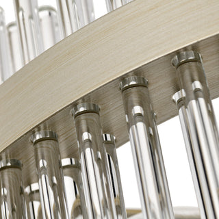 Eva Brushed Silver-ish Champagne Clear Glass Bars Flush Mount