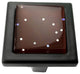 Brown Iridescent Dots Crystal Glass Black Metal Square Manor Knob