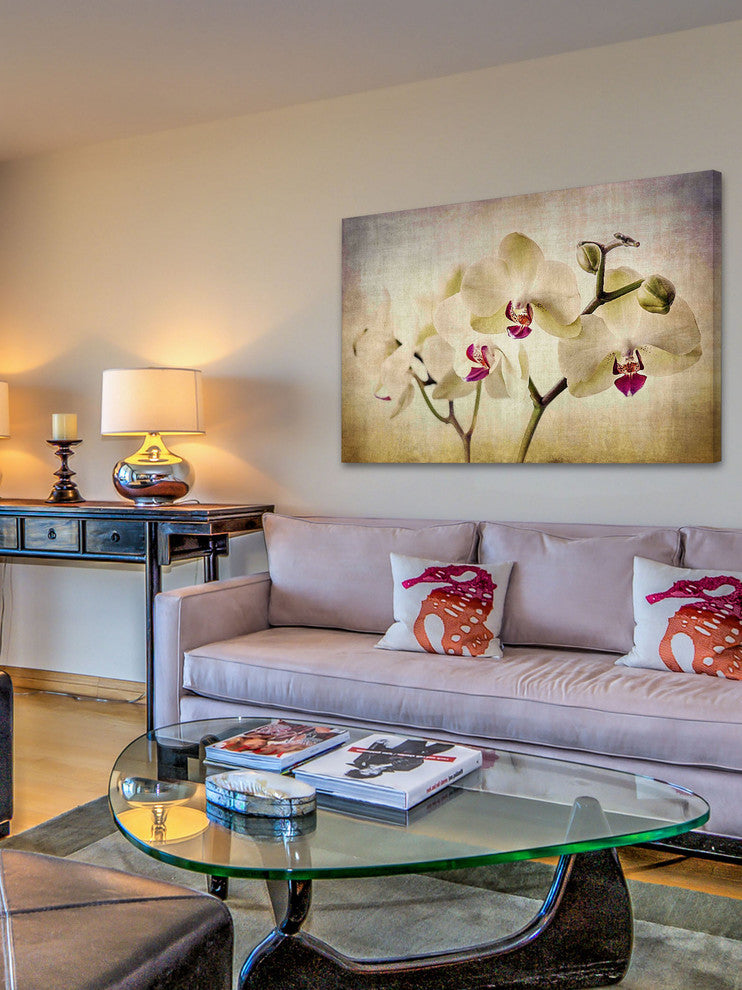 "Pale Orchids Wide" Painting Print on Canvas by Malek