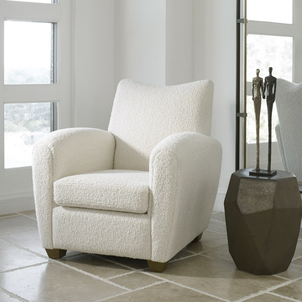 Uttermost Teddy White Shearling Accent Chair 23682