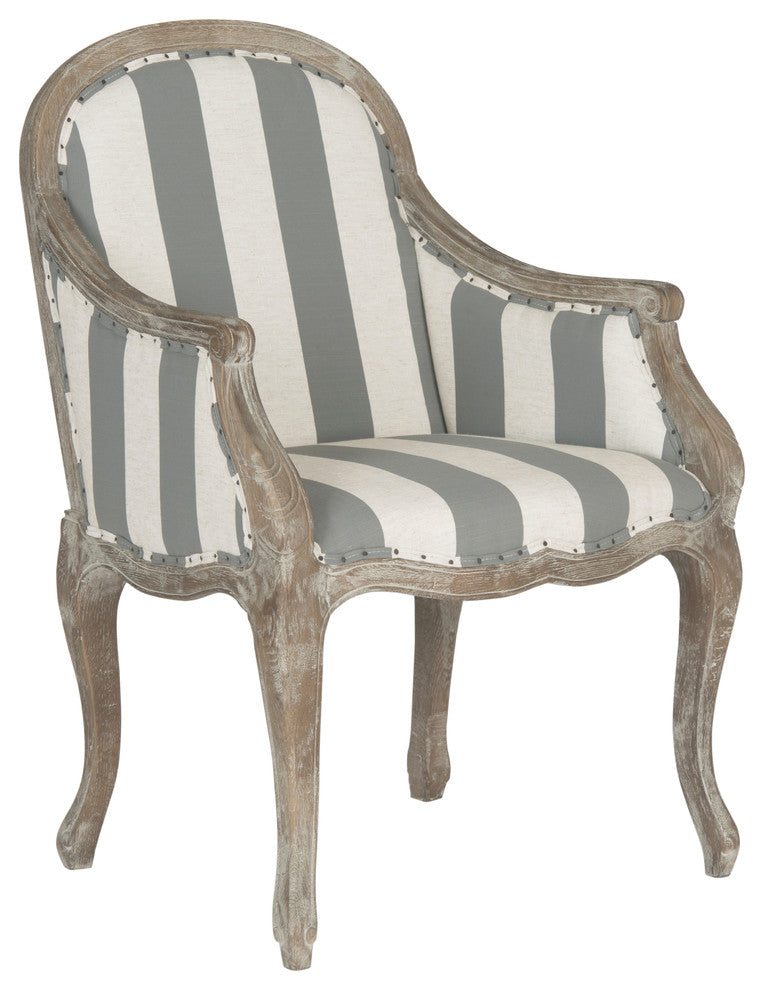 Safavieh Esther Arm Chair, Gray, Off-White Stripe