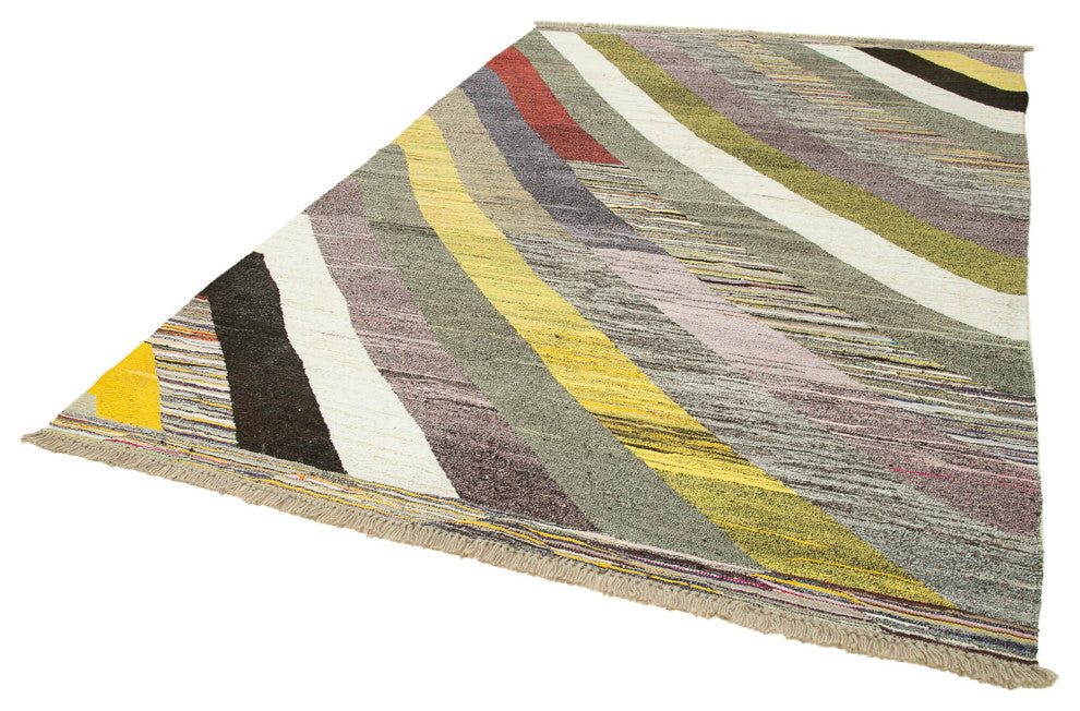 Rug N Carpet - Handwoven Turkish 6' 11'' x 10' 5'' Flatweave Wool Kilim Rug
