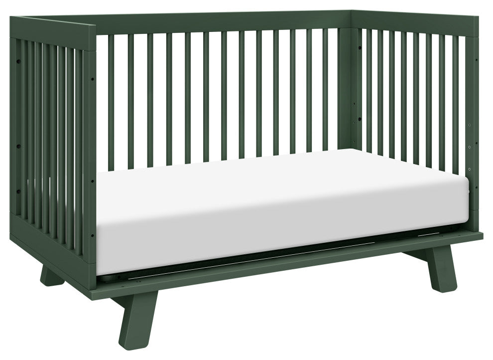 Hudson 3-in-1 Convertible Crib With Toddler Bed Conversion Kit, Forest Green