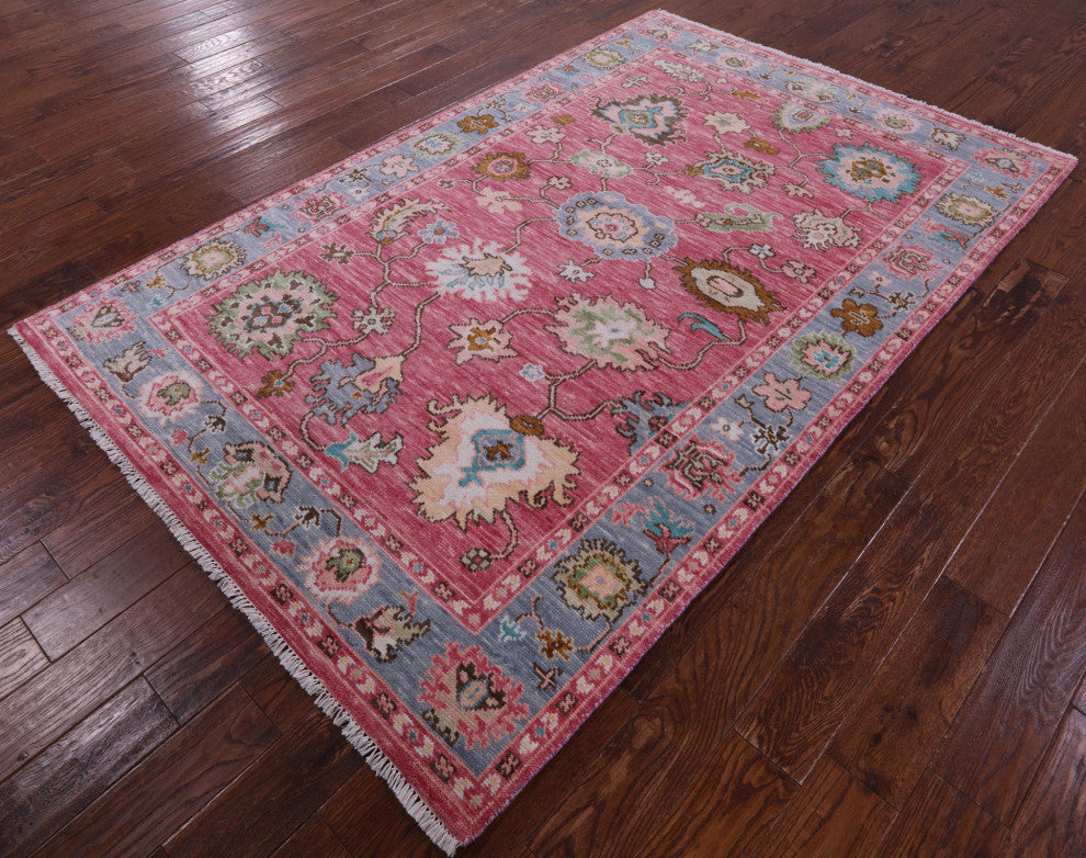 5' 3" X 8' 1" Turkish Oushak Hand Knotted Wool Rug - Q15352