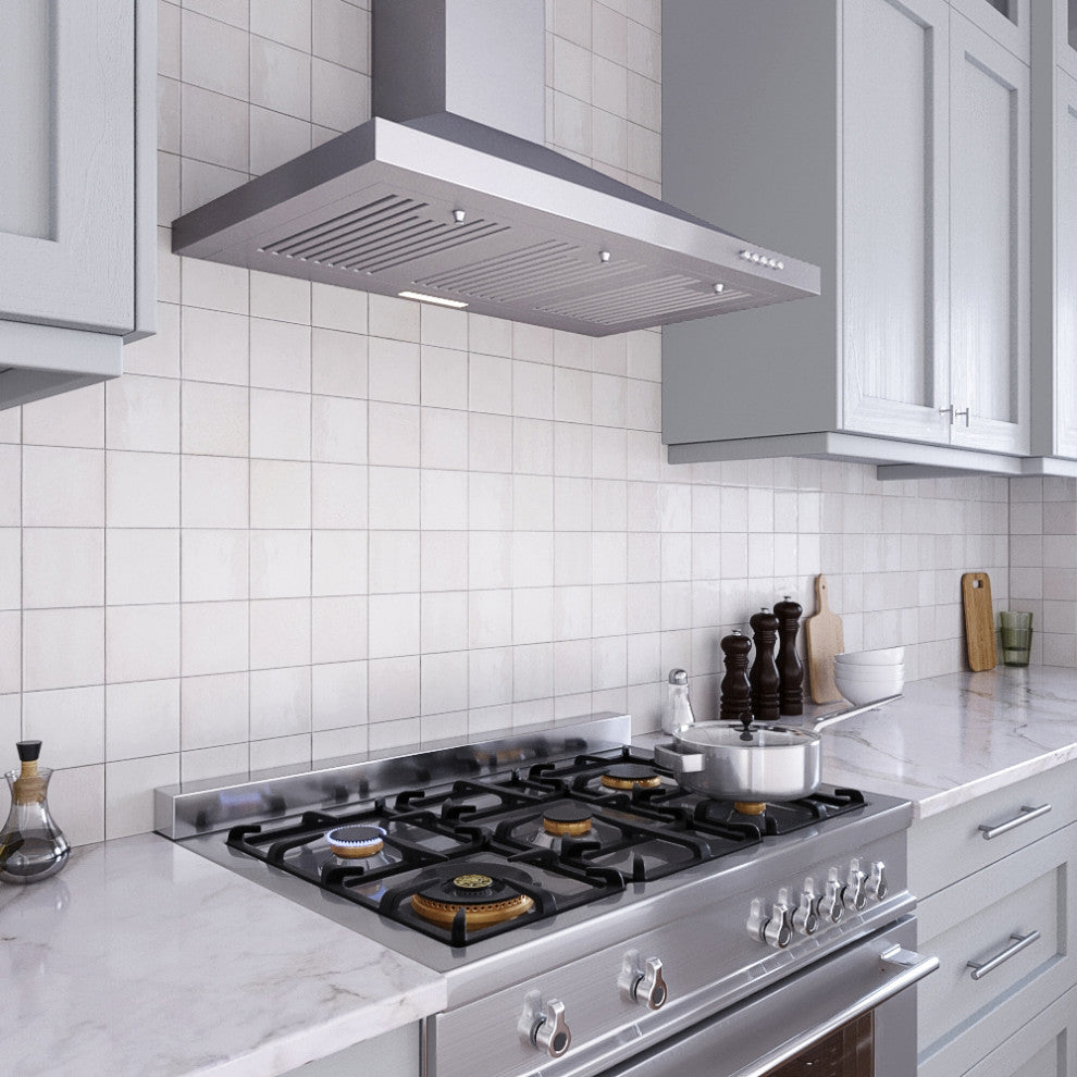 Streamline 36" Gaiola Ducted Wall Mount Range Hood, Stainless Steel