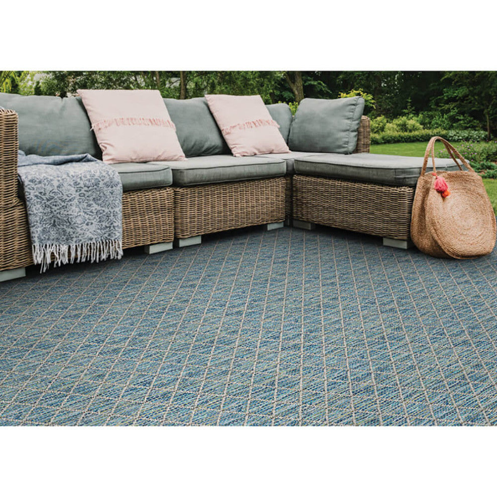 Trinidad Area Rug, Indoor/Outdoor, Carpet, Runner, Mat, Tidal Lagoon, 4'x8'