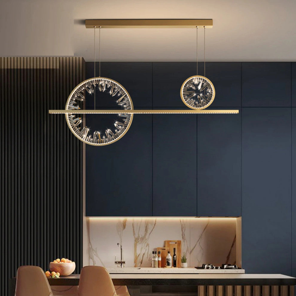 Tielt | Broken Glass Design Crystal Rings Hanging LED Art Chandelier, B-Style