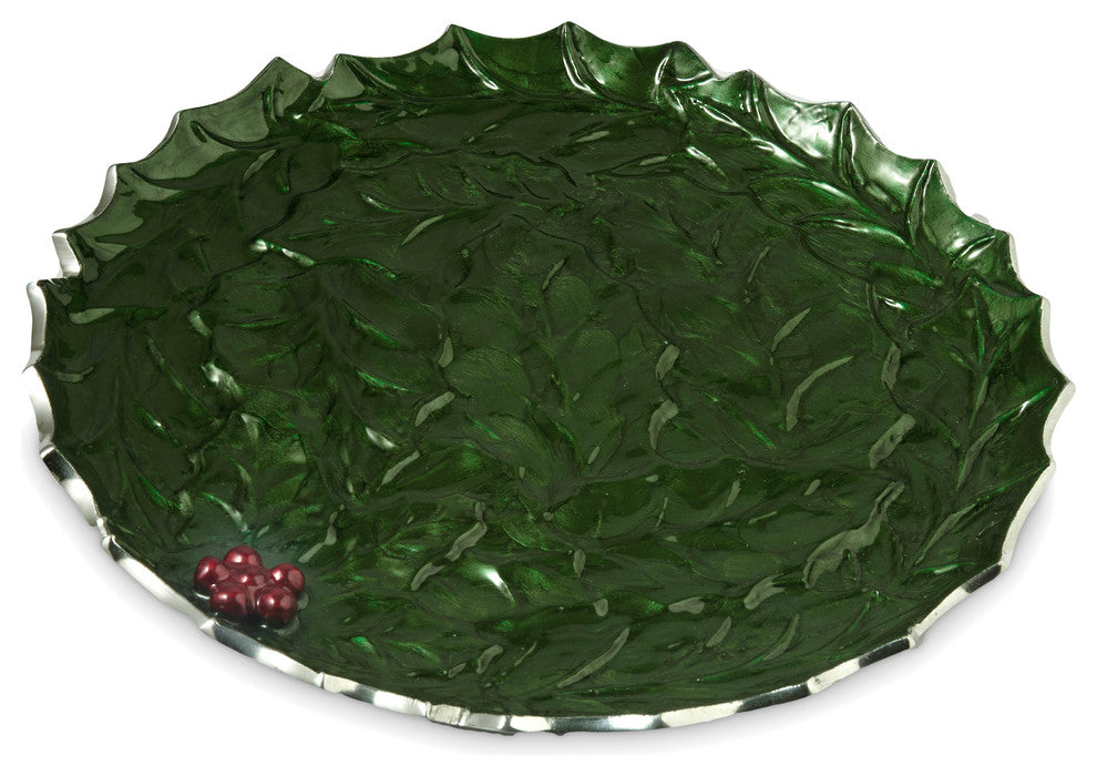 Holly Sprig 13" Round Platter