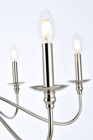 Transitional Polished Nickel 6-Light Chandelier