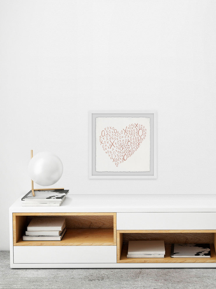 "XO LOVE" Framed Painting Print, 32"x32"