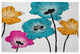 Popping Poppies Spring Chenille Rug, Blue, 4'x6'