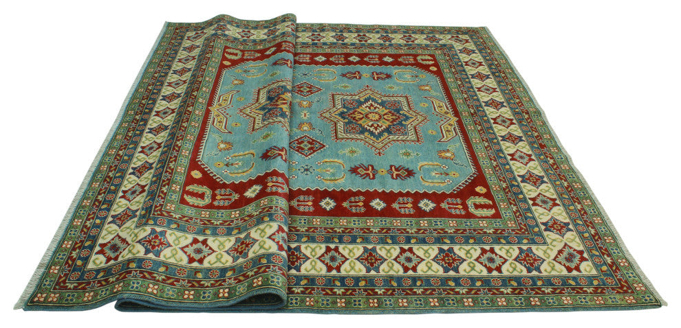 Kazak Tiger Lt. Blue/Ivory Rug, 8'4 x 11'3