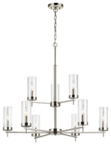 Zire 9-Light Chandelier, Brushed Nickel