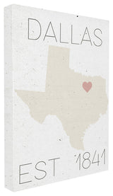 Dallas Est 1841, 24"x30", Stretched Canvas Wall Art