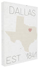 Dallas Est 1841, 24"x30", Stretched Canvas Wall Art