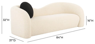 Leonie Beige Faux Shearling 84" Sofa Beige