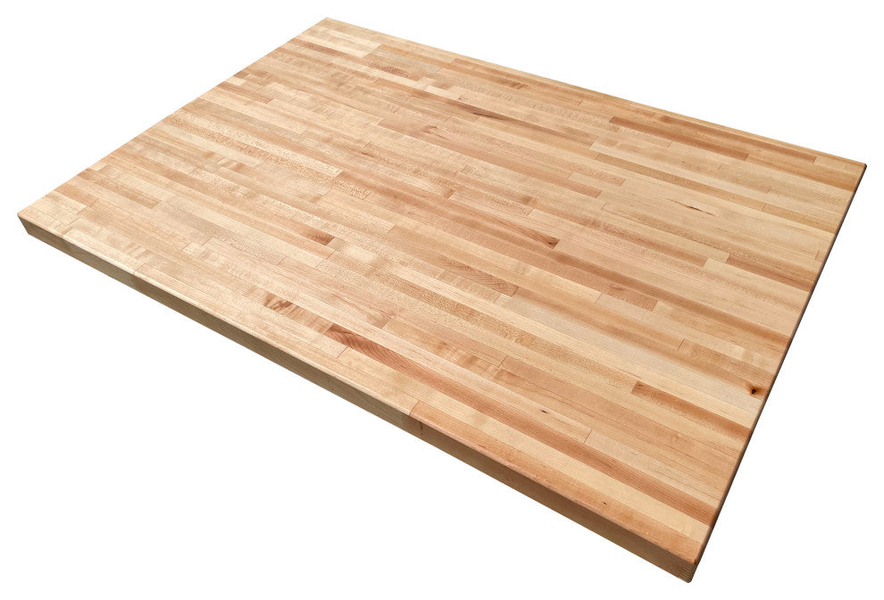 26" Deep Edge Grain Butcher Block Countertop 1.5" Thick, Maple, 26" X 24"