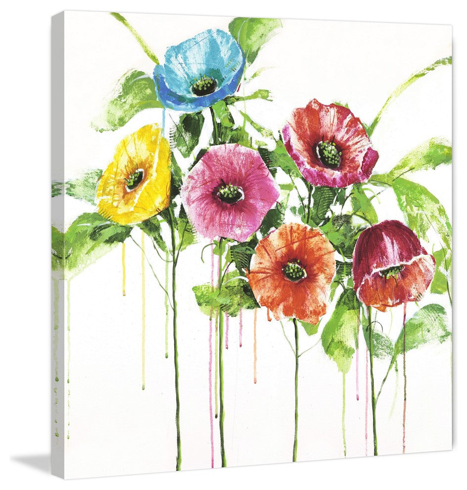 "Pop of Color I" by Julie Joy Painting Print Wrapped Canvas, 32x32