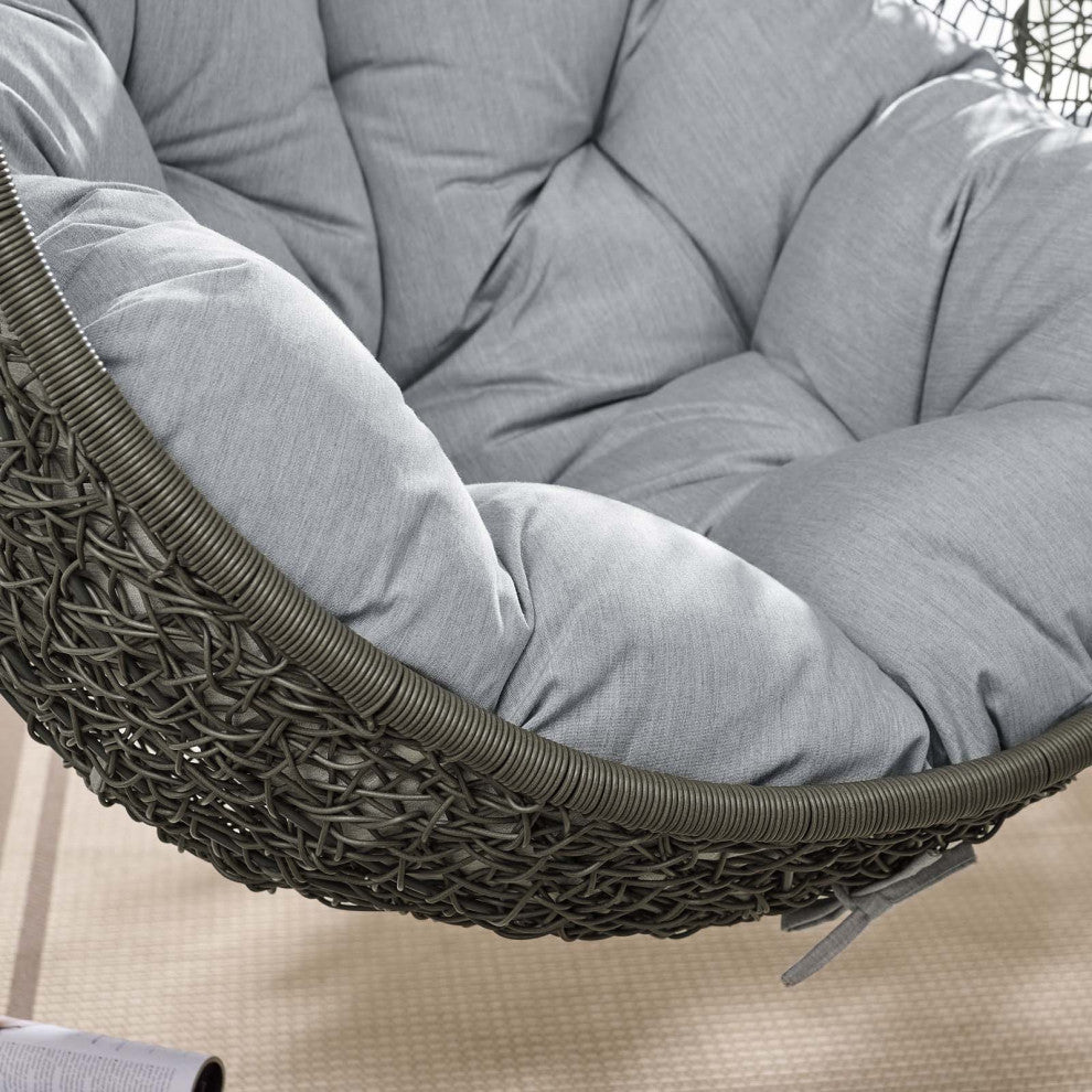 Swing Lounge Chair, Sunbrella, Gray, Modern, Outdoor Patio Balcony Garden