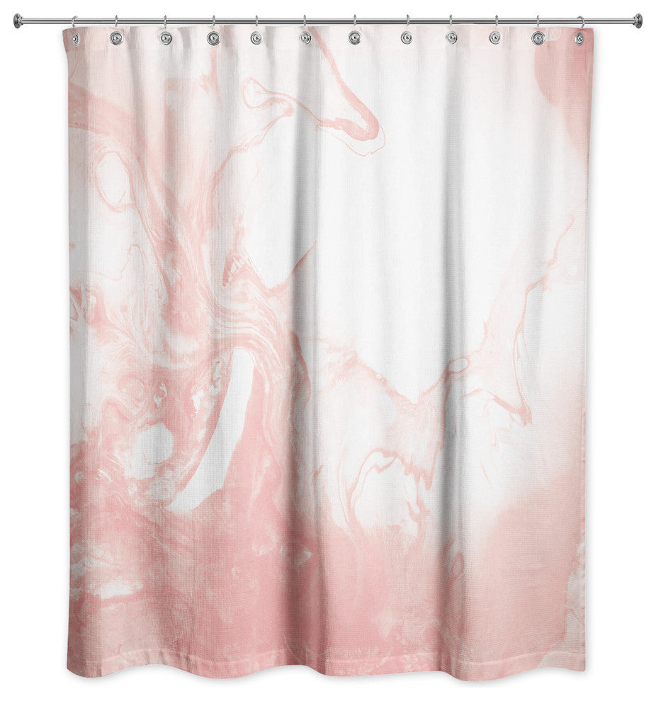 Blush Abstract Marble 71x74 Shower Curtain