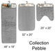 Bath Rug Memory Foam Mat 3D Pebble, Light Gray, Runner Mat 48"