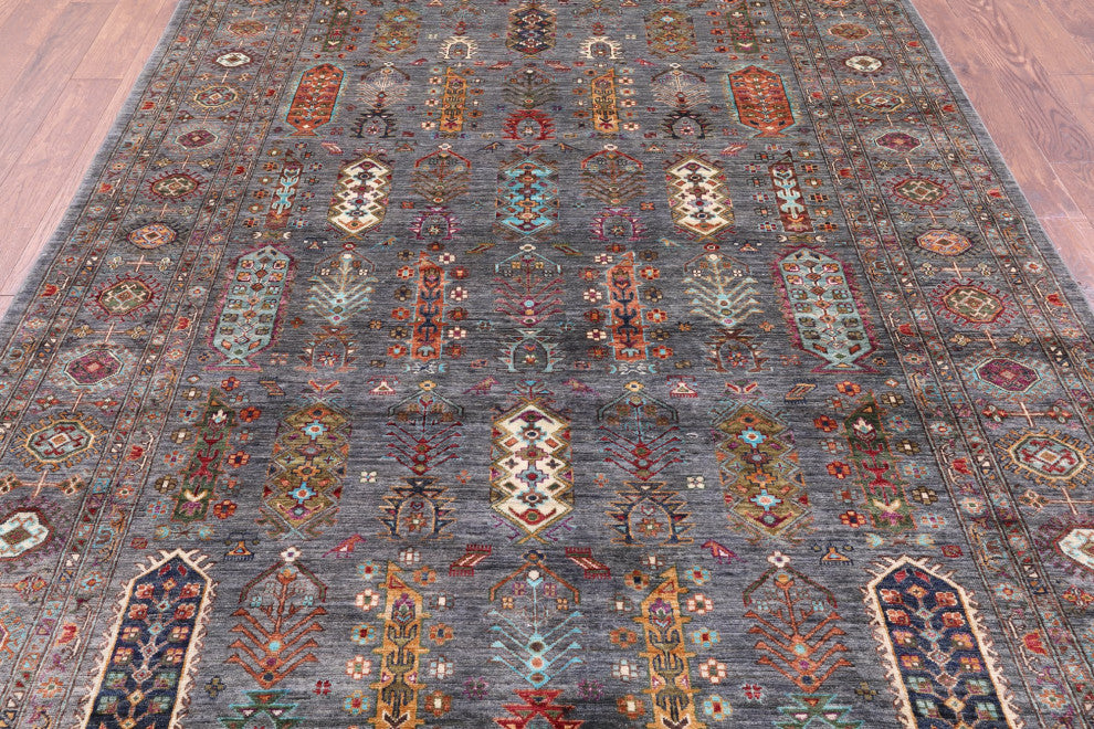 Fine Turkmen Ersari Handmade Wool Rug 6' 7" X 9' 9" - Q12483