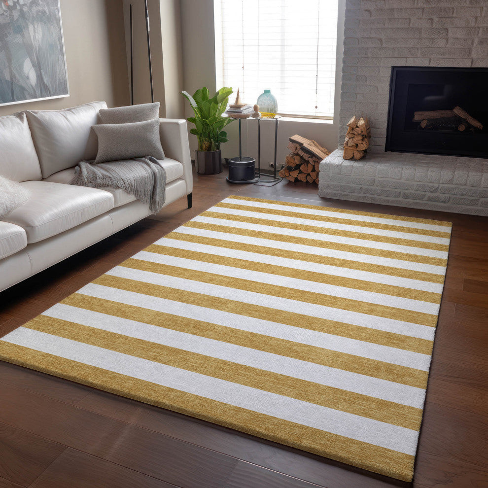 Premium Machine Washable Mayfield AMF528 Gold 2'6" x 3'10" Rug
