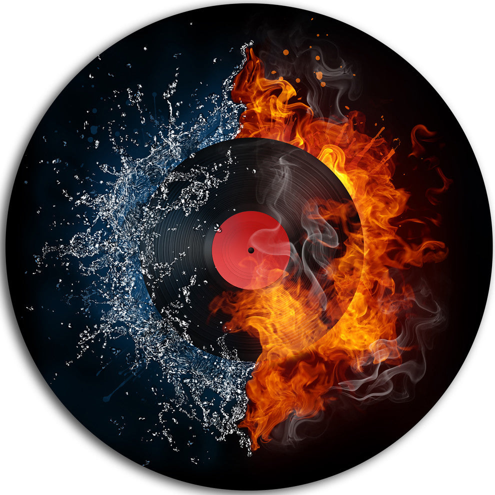 Record Abstract, Digital Art Disc Metal Artwork, 38"