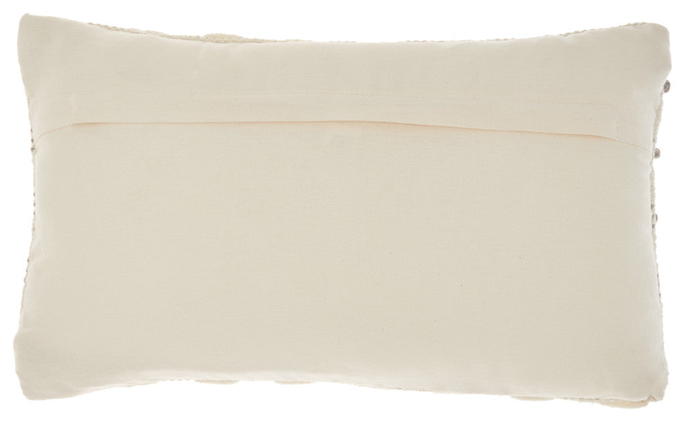 Mina Victory GC384 Throw Pillow, Light Grey, 12"X20"
