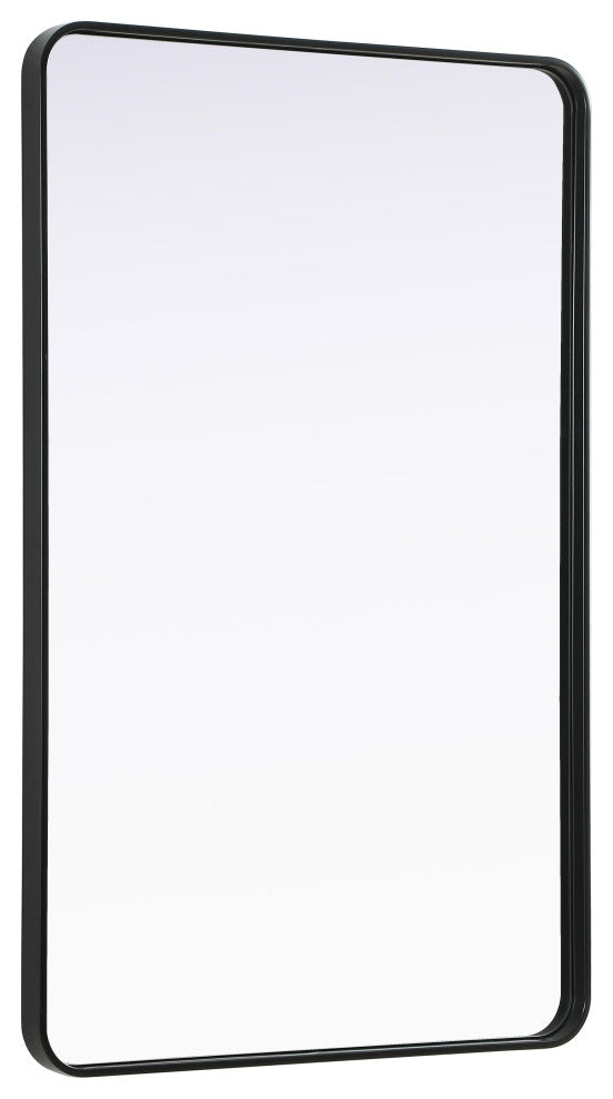 Home Living Contour Metal Rectangle Mirror 30x48, Black