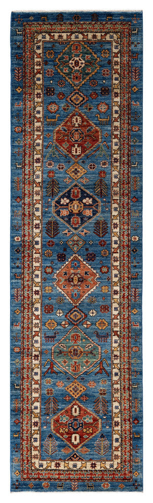Serapi One-of-a-Kind Hand-Knotted Area Rug Light Blue, 2'9" x 10'0"