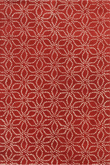 Stella Contemporary Area Rug, Red and White, 5'x7'6"